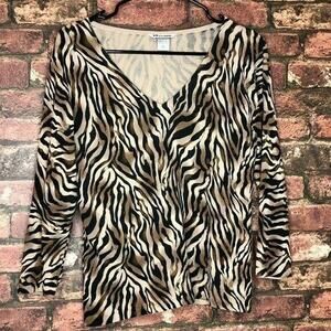 HYGARD Collection animal print ls blouse size 8, tiger stripes